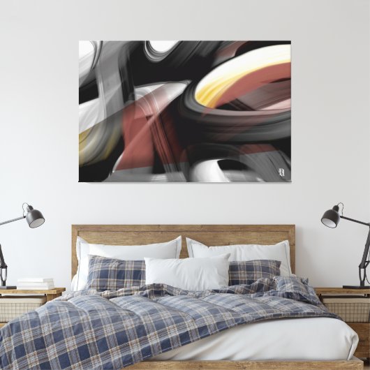 60x40" Trend Abstract Art Black White Powdery Canvas Afdruk (Insitu (Slaapkamer))