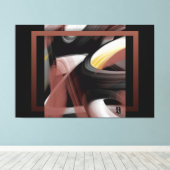 60x40" Trend Abstract Art Black White Powdery Canvas Afdruk (Insitu (Houten vloer))