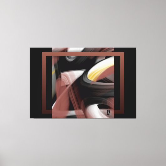 60x40" Trend Abstract Art Black White Powdery Canvas Afdruk (Voorkant)