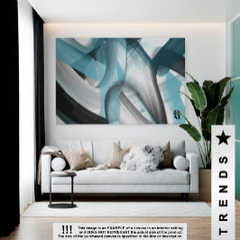 60x40"Trend Abstract Kunstcanvas Zwart Wit Blauw Canvas Afdruk