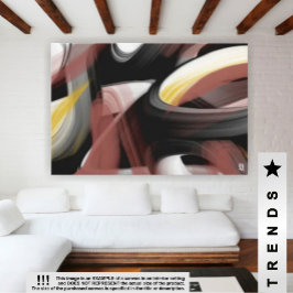 60x40"Trend Abstracte Kunst Zwart Wit Poederig Canvas Afdruk