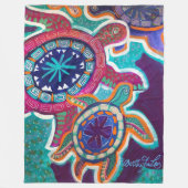 60x80 Turtle Blanket met 0riginal aboriginal art Fleece Deken (Voorkant)