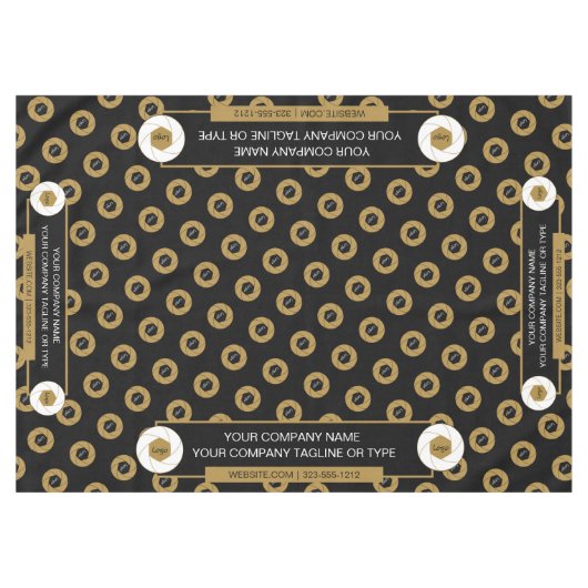 60X84 Trade Show Tafelkleed Logo Goud Wit Zwart (Voorkant (Horizontaal))