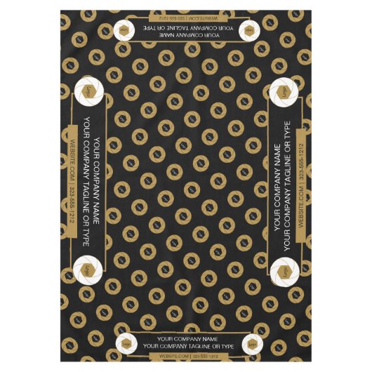 60X84 Trade Show Tafelkleed Logo Goud Wit Zwart (Voorkant)