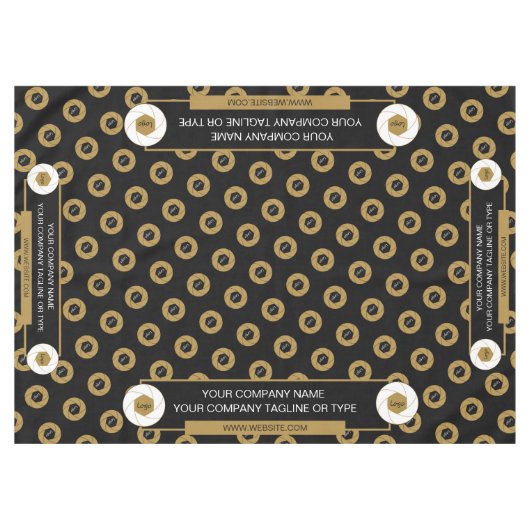 60X84 Trade Show Tafelkleed Logo Goud Wit Zwart (Voorkant (Horizontaal))