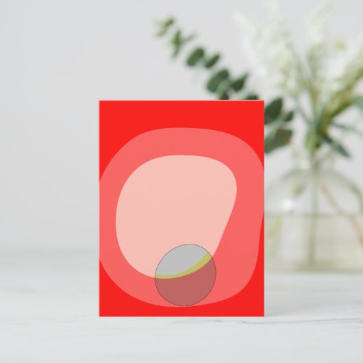 615 Rood Abstract Briefkaart (Staand voorkant)