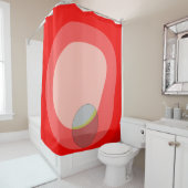 615 Rood Abstract Douchegordijn (In situ)