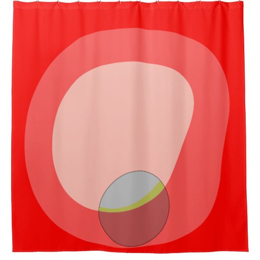 615 Rood Abstract Douchegordijn (Voorkant)