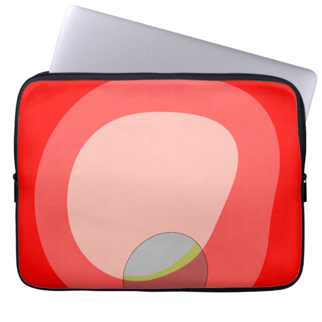 615 Rood Abstract Laptop Sleeve (Voorkant)