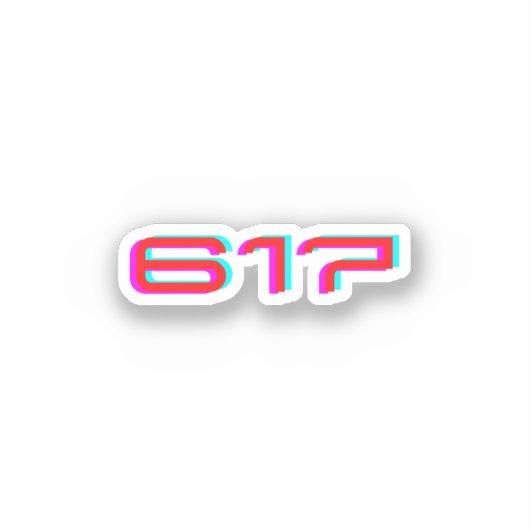 617 • Boston Massachusetts Sticker (Voorkant)