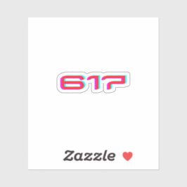 617 Boston Massachusetts Sticker