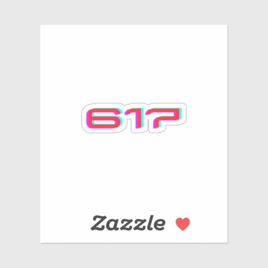 617 Boston Massachusetts Sticker (Vel)