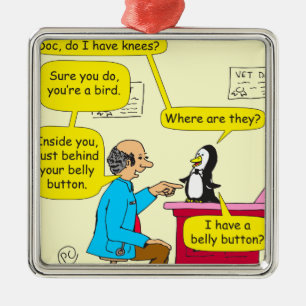 617 heb ik knieën cartoon? metalen ornament