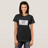 617 Netnummer Boston Cambridge Massachusetts Licen T-shirt (Voorkant volledig)