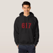 617 Netnummer Boston Fan Honkbal Hoodie (Voorkant volledig)