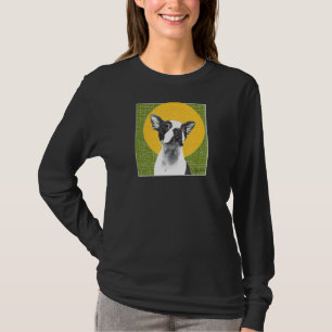 619 Hugo met een halo Boston Terrier Halo Green T-shirt