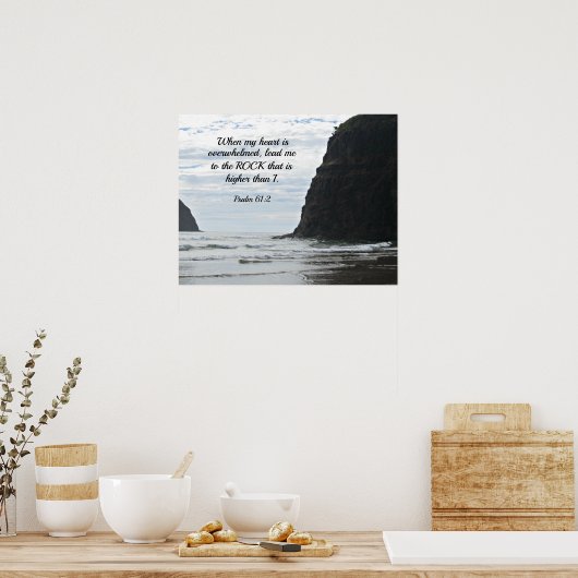 61:2 Als mijn hart overweldigd is... Poster (Keuken)