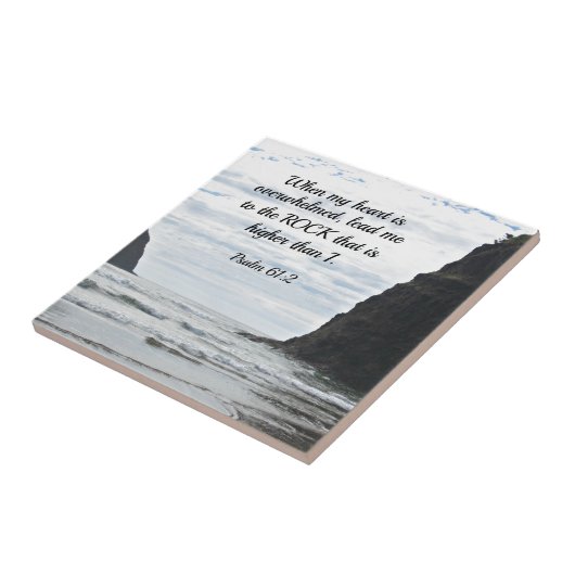 61:2 Als mijn hart overweldigd is... Tegeltje (Zijkant)