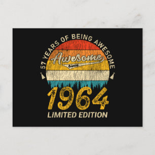 61 Jaar Oud 1964 Retro Geweldig 61e Verjaardag Cad Briefkaart