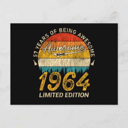 61 Jaar Oud 1964 Retro Geweldig 61e Verjaardag Cad Briefkaart (Voorkant)