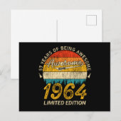 61 Jaar Oud 1964 Retro Geweldig 61ste Verjaardag C Briefkaart (Voorkant / Achterkant)