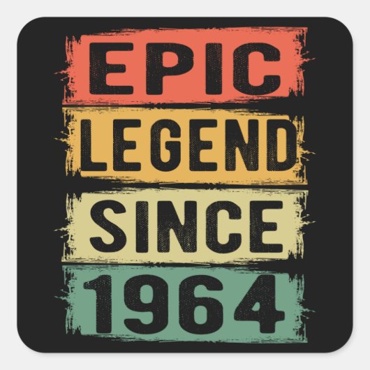 61 jaar oud Bday 1964 Epic Legend 61ste verjaardag Vierkante Sticker (Voorkant)