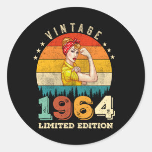 61 jaar oude Bday 1964  61ste Verjaardag Vrouwen Ronde Sticker