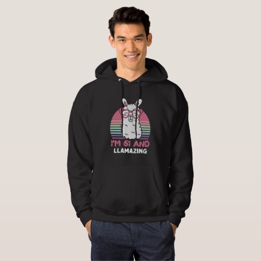 61 jaar oude dag Llamazing 61st verjaardag Llama Hoodie (Voorkant volledig)