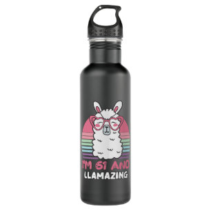 61 jaar oude dag Llamazing 61st verjaardag Llama Waterfles