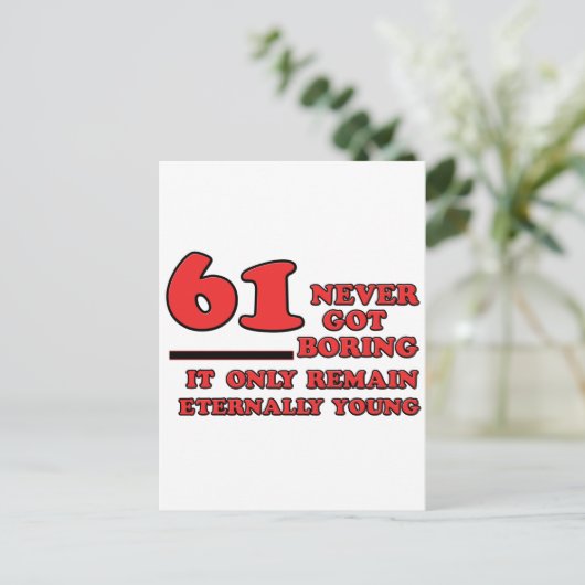 61 jaar oude design briefkaart (Staand voorkant)