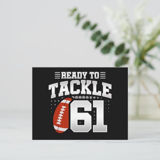 61 Jaar Oude Tackle Voetbal Feestje 61ste Verjaard Briefkaart (Staand voorkant)
