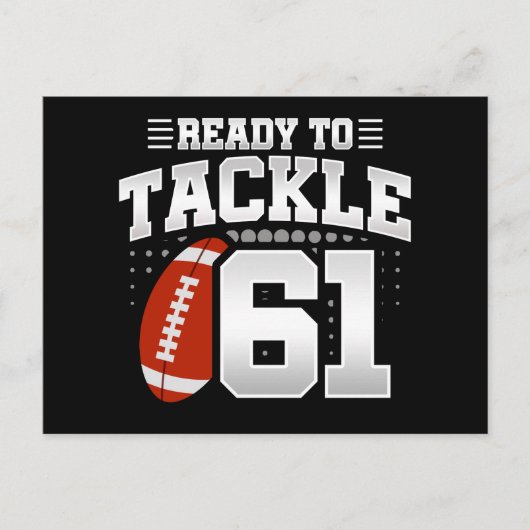 61 Jaar Oude Tackle Voetbal Feestje 61ste Verjaard Briefkaart (Voorkant)