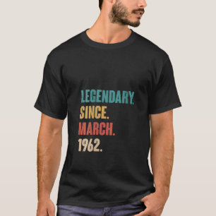 61 jaar oude Vintage 1962, 61 maart T-shirt