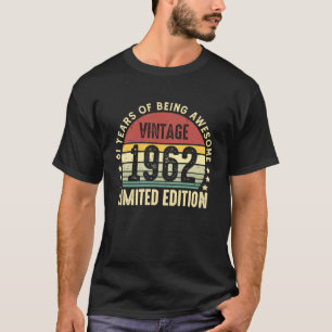 61 jaar oude Vintage 1962 61ste verjaardag T-shirt