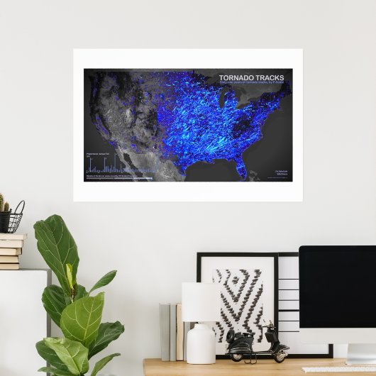 61 jaar Tornado Tracks Poster (Thuiskantoor)