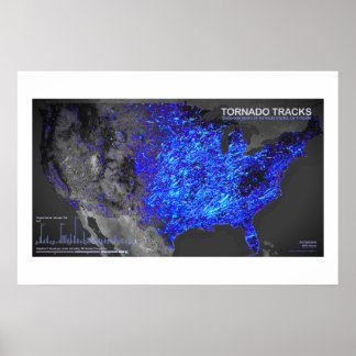 61 jaar Tornado Tracks Poster