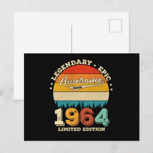 61 Jaar Verjaardag 1964 Geweldig 61e Verjaardagsca Briefkaart (Voorkant / Achterkant)