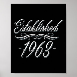 61-jarige tatoeage liefhebber geboortejaar 1963 61 poster