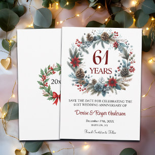 61e bruiloft Jubileum winter Save The Date