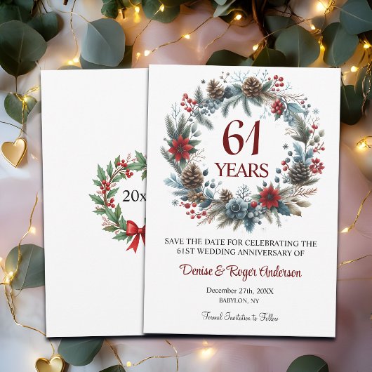 61e bruiloft Jubileum winter Save The Date