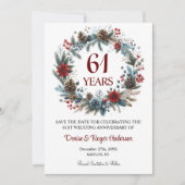 61e bruiloft Jubileum winter Save The Date (Voorkant)