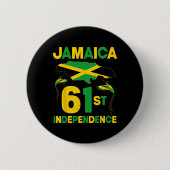 61e Jamaicaanse Onafhankelijkheidsdag sinds 1962 Ronde Button 5,7 Cm (Voorkant)