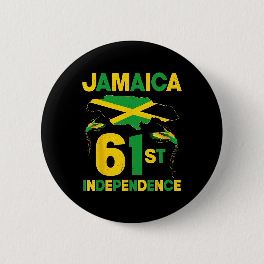 61e Jamaicaanse Onafhankelijkheidsdag sinds 1962 Ronde Button 5,7 Cm (Voorkant)