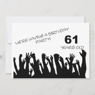 61e partijuitnodiging met vrolijke menigten kaart