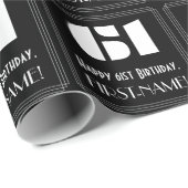 61e verjaardag: Art Deco geïnspireerd look "61" &  Cadeaupapier (Rol Hoek)