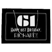 61e verjaardag ~ Art Deco geïnspireerd look "61" + Groot Cadeauzakje (Achterkant)