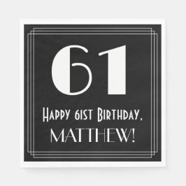 61e verjaardag ~ Art Deco geïnspireerd look "61",  Servet