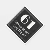 61e verjaardag ~ Art Deco geïnspireerd look "61",  Servet (Hoek)