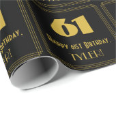 61e verjaardag - Art Deco geïnspireerde look "61"  Cadeaupapier (Rol Hoek)