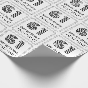 61e verjaardag: Art Deco geïnspireerde stijl "61"  Cadeaupapier